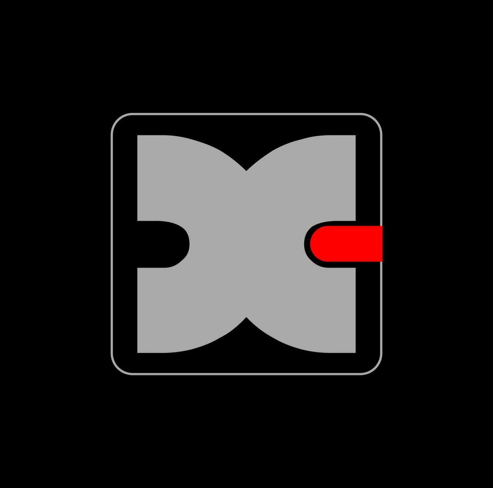 X marca nombre inicial letras ilustrativo icono. vector