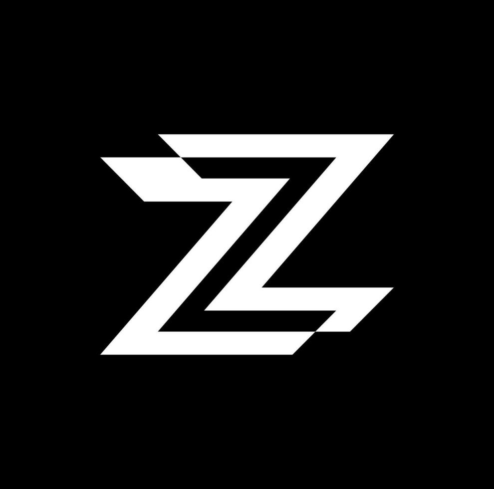 ZZ brand name initial letter illustrative icon. vector