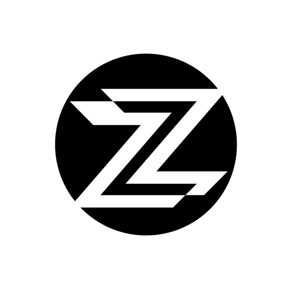 ZZ brand name initial letters illustrative icon. vector