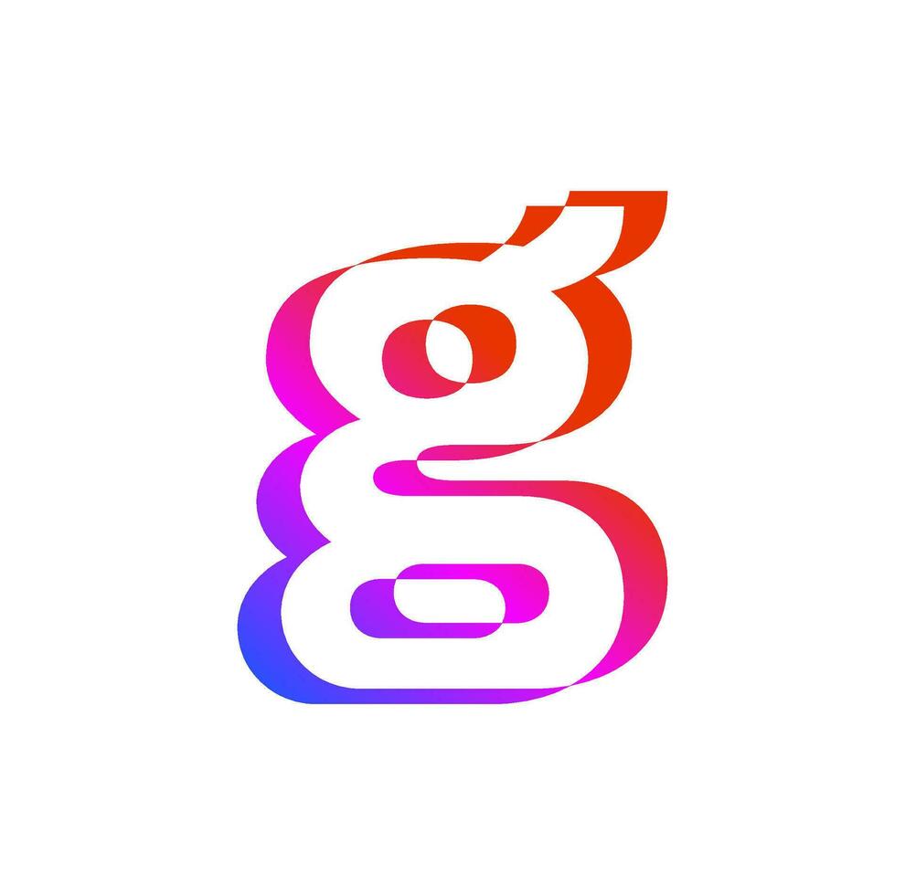 Colorful G brand name initial letter illustrative icon. vector