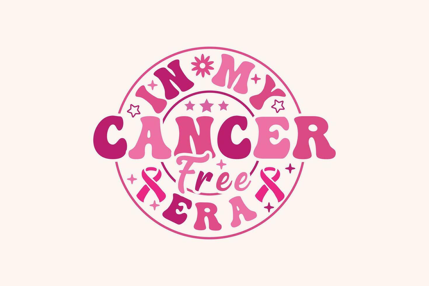 In My Cancer Free Era, Breast Cancer EPS t-shirt Design vector