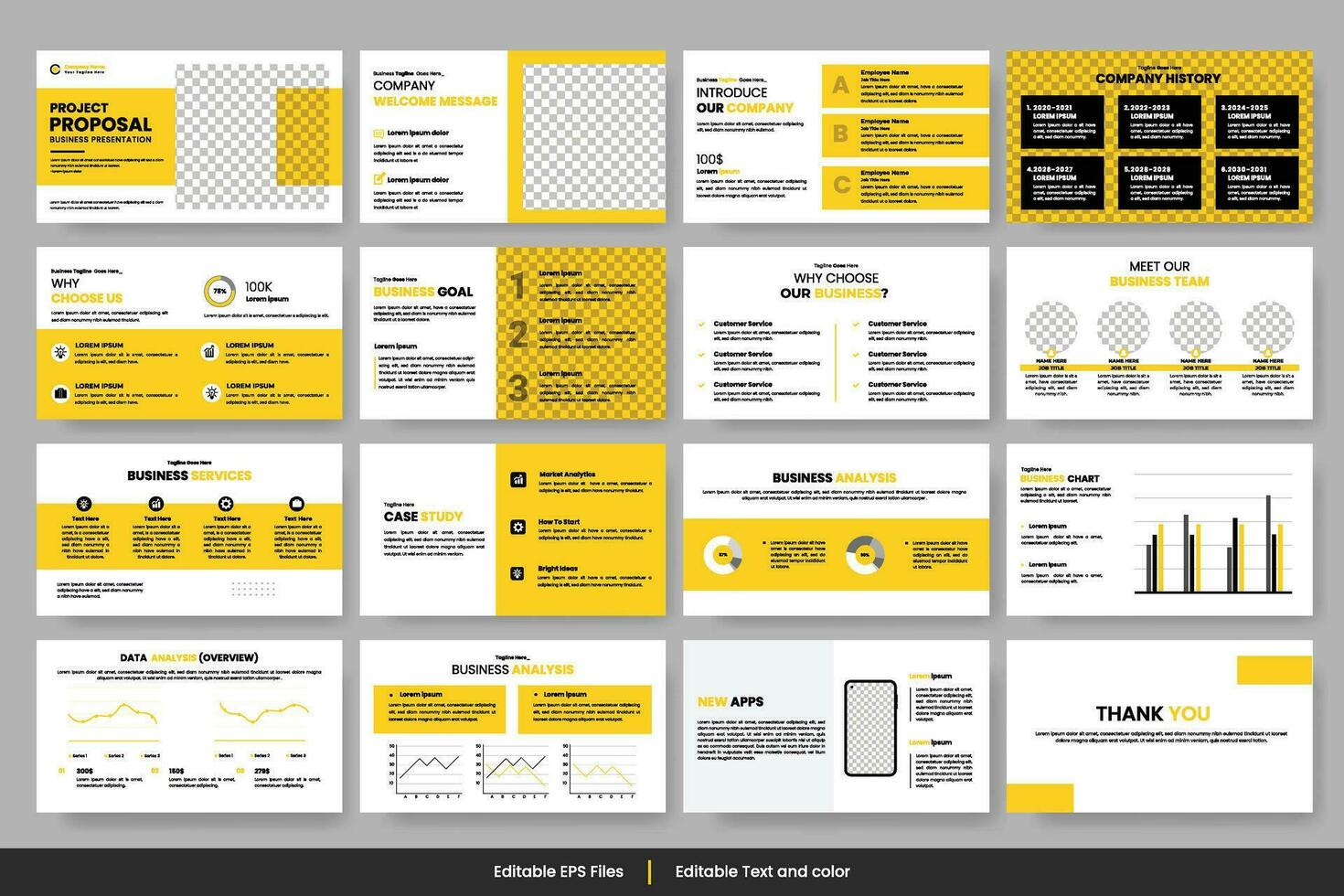 Vector business presentation slides template green color design ...