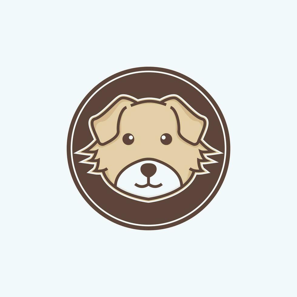 perro cara linda dibujos animados pegatina diseño logo vector