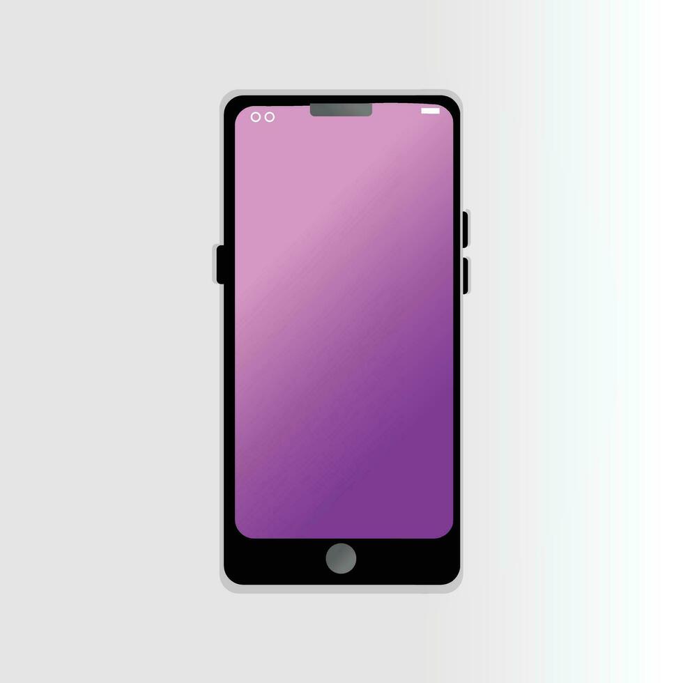 The concept for a new, black mobile phone Perspective View Mockup Of A Smartphone In Vector On a Background, Isolated