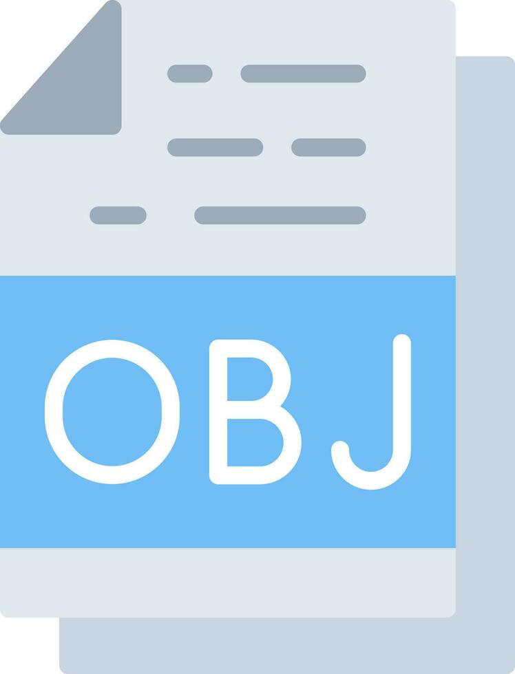 Obj File Format Vector Icon Design