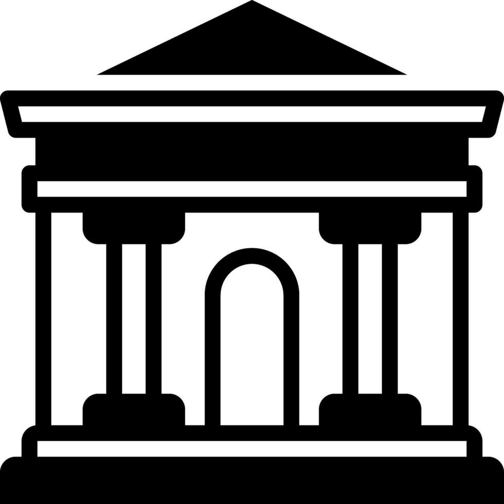 solid icon for bank building b vector