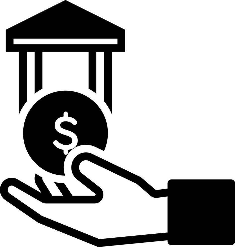 solid icon for loan vector