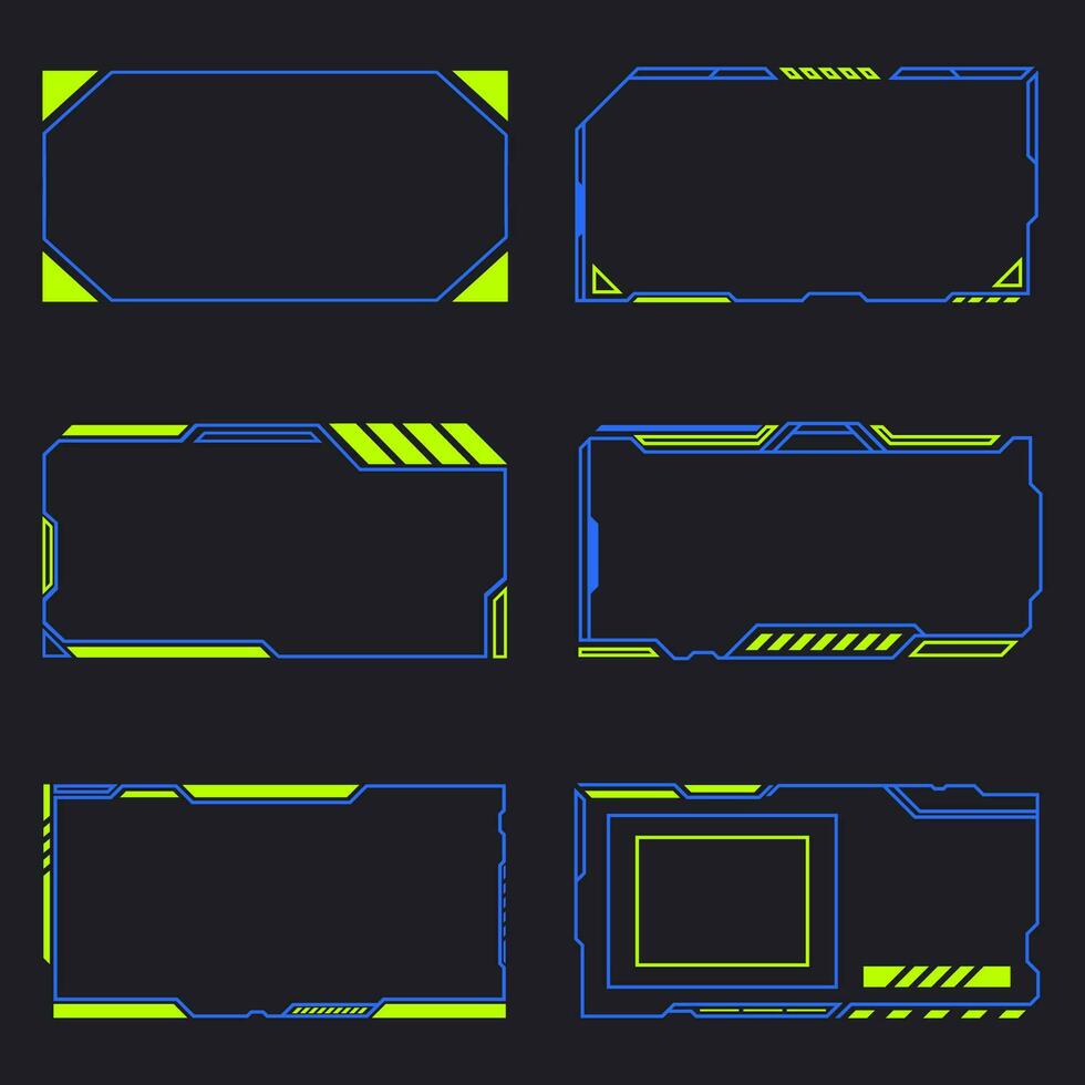 Futuristic  HUD windows vector set