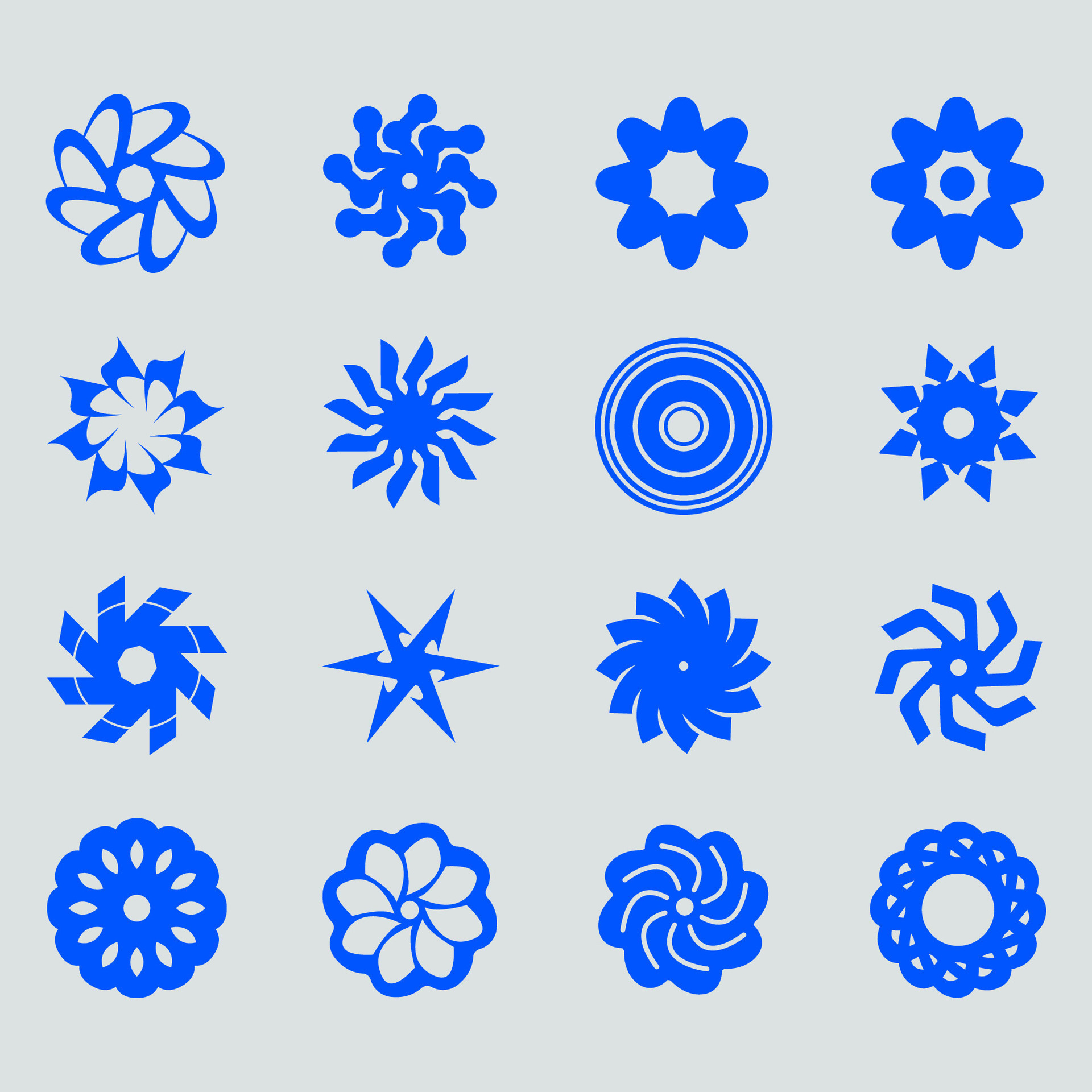 Set of blue radial shapes 29093415 Vector Art at Vecteezy