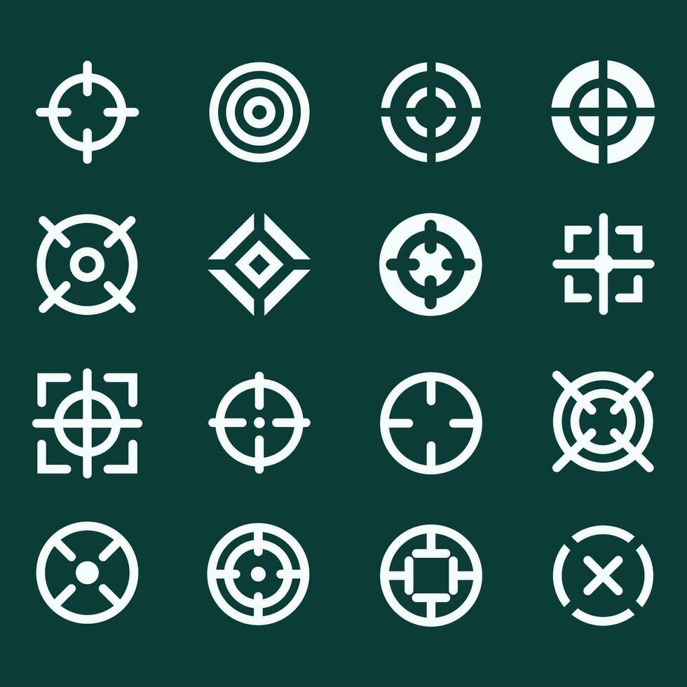 Set of different crosshairs and arrows vector