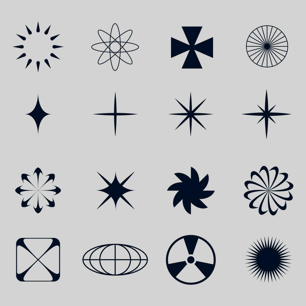 Set of various symbols and shapes vector