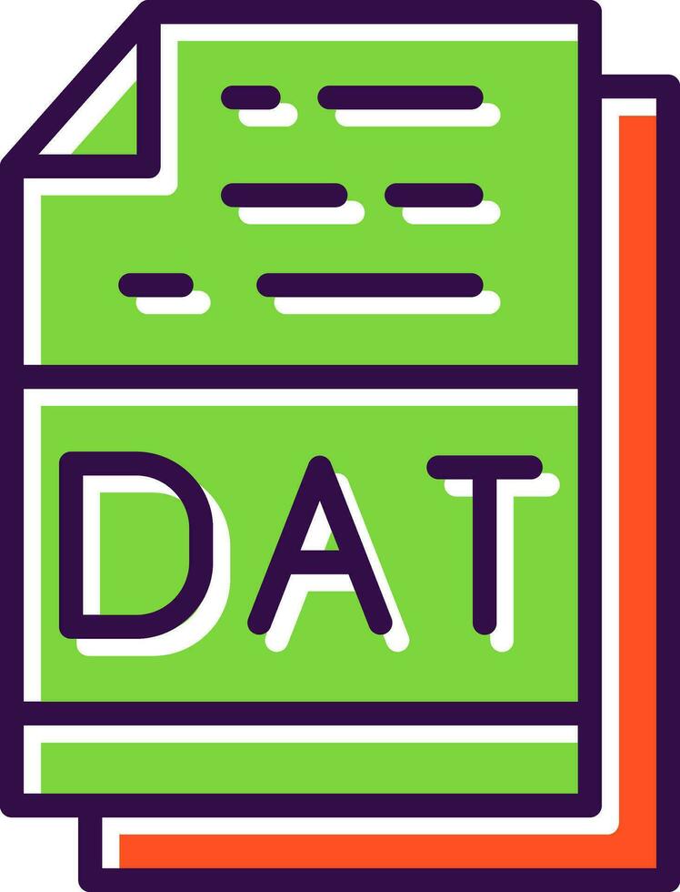 Dat File Format Vector Icon Design