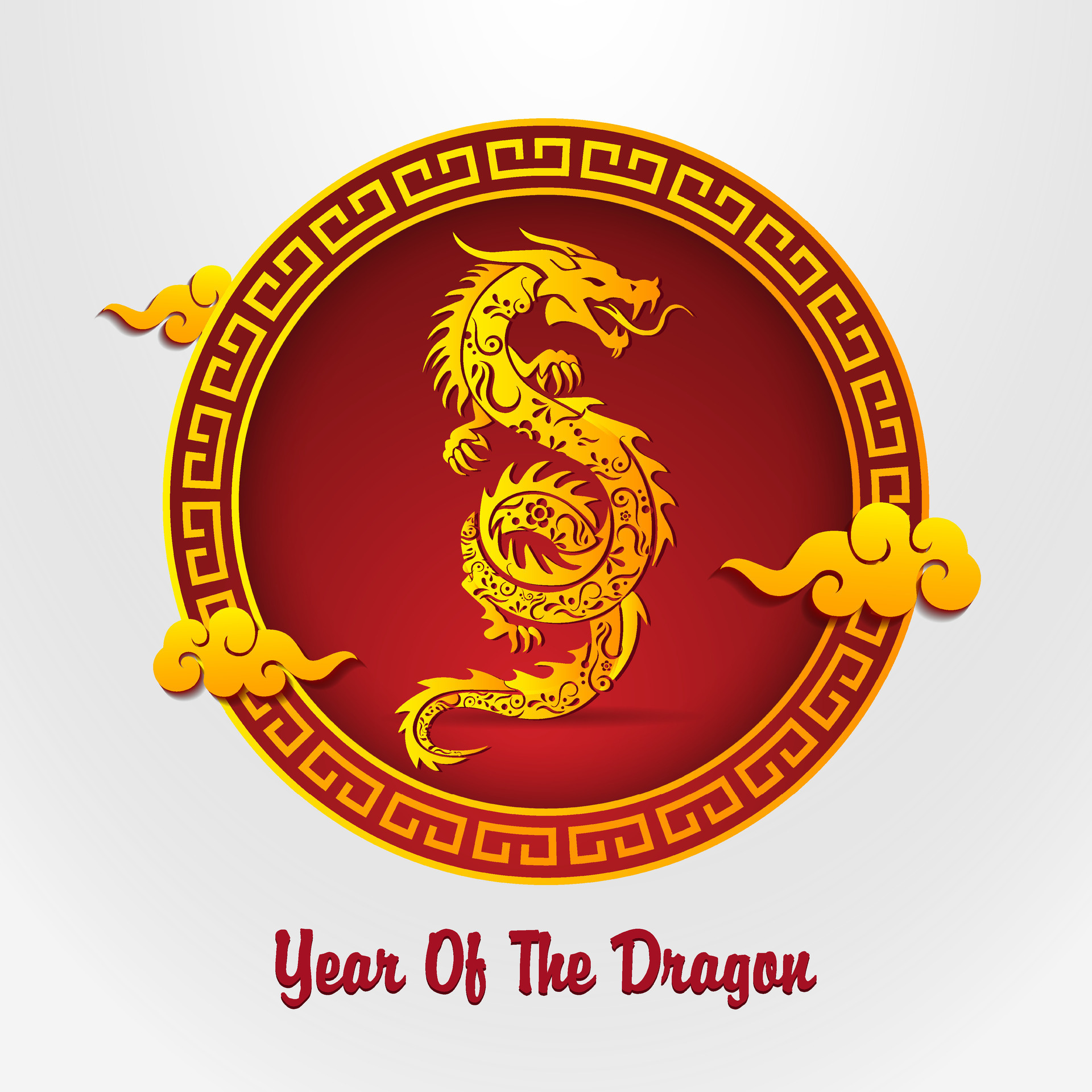 Year of the dragon 2024 vector. Chinese new year 2024 design background