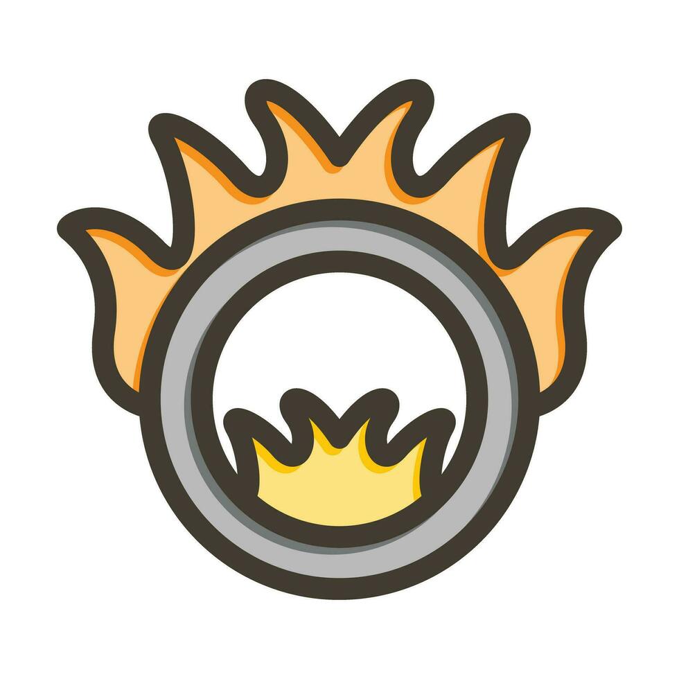 Ring Of Fire Vector Thick Line Filled Colors Icon For Personal And Commercial Use.