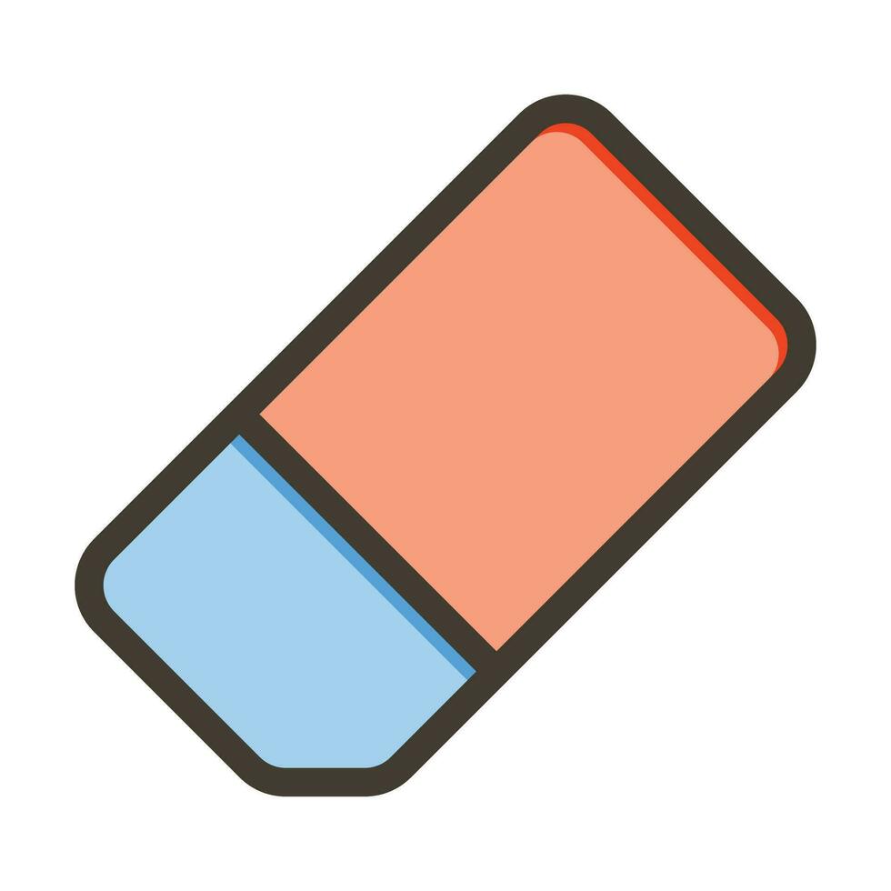 Eraser Vector Thick Line Filled Colors Icon For Personal And Commercial Use.