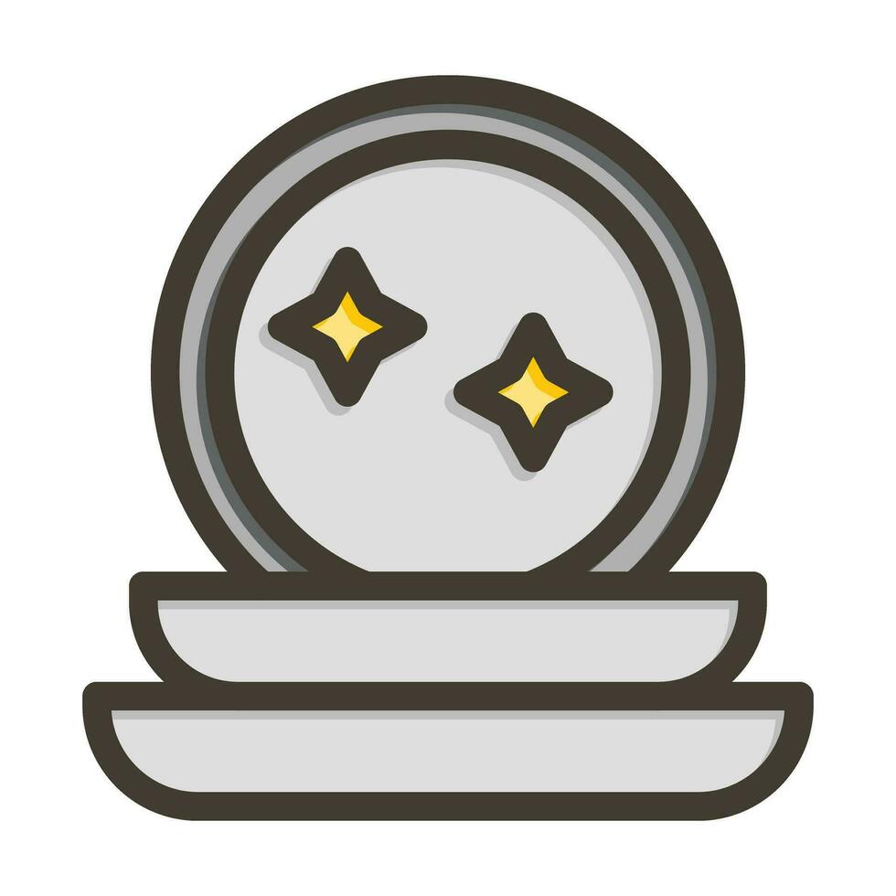 Dish Vector Thick Line Filled Colors Icon For Personal And Commercial Use.