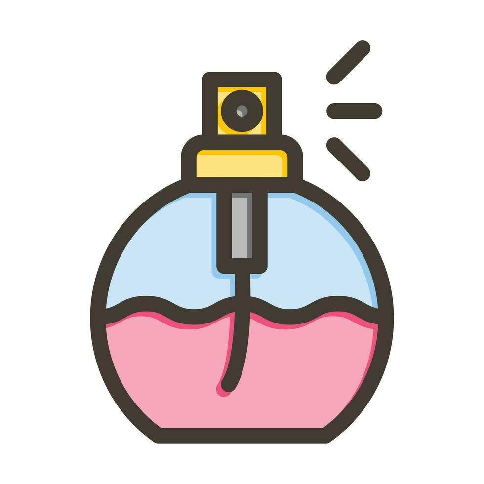 perfume vector grueso línea lleno colores icono para personal y comercial usar.