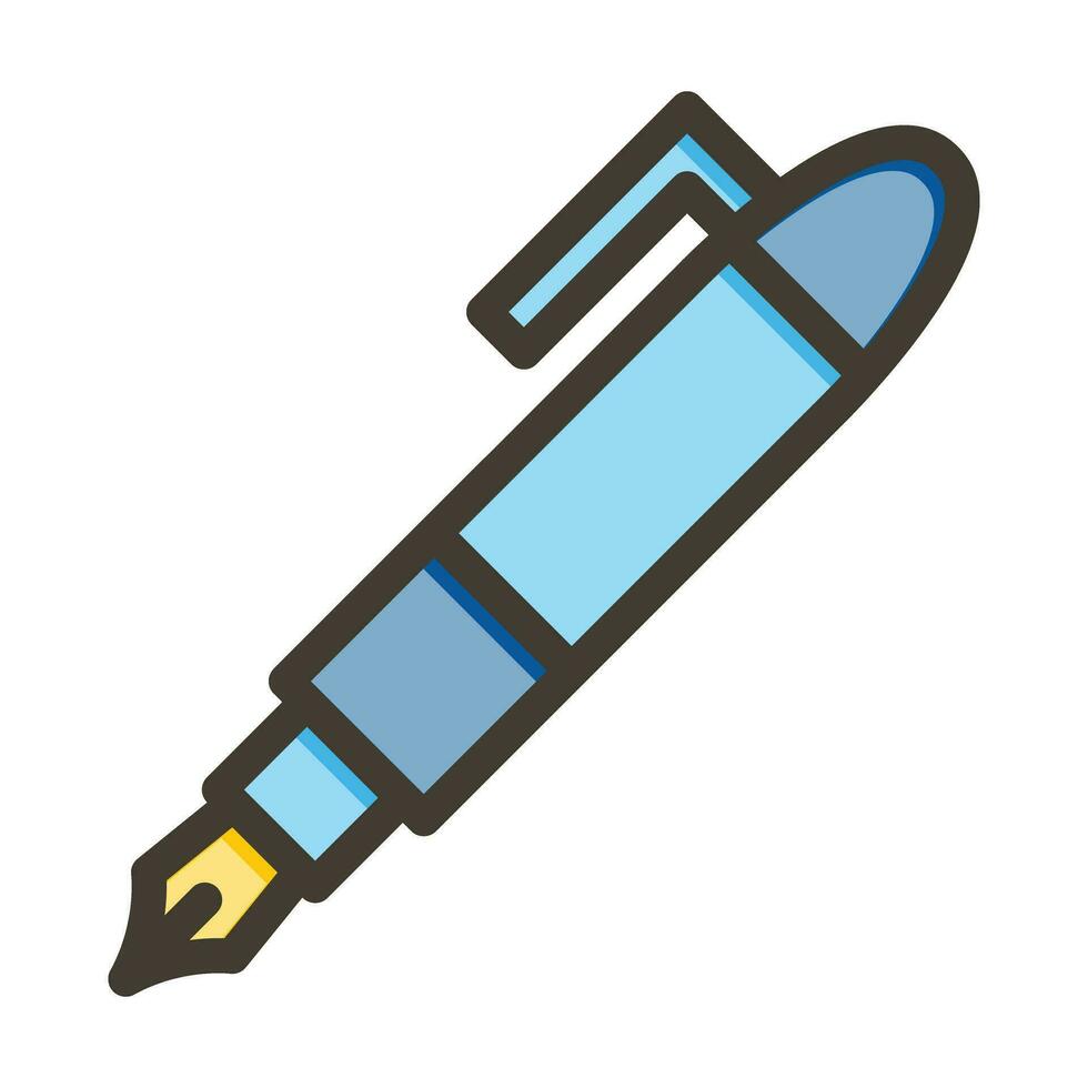 bolígrafo vector grueso línea lleno colores icono para personal y comercial usar.