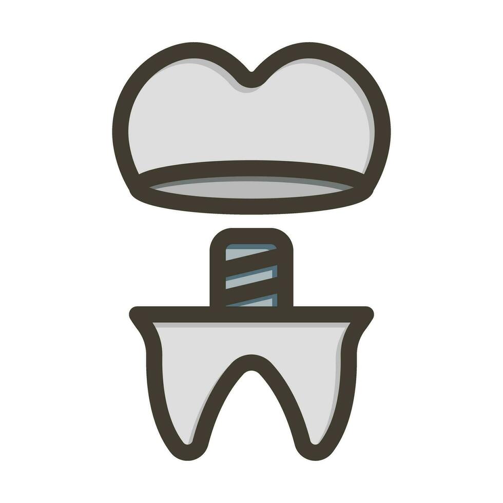 Dental Crown Vector Thick Line Filled Colors Icon For Personal And Commercial Use.