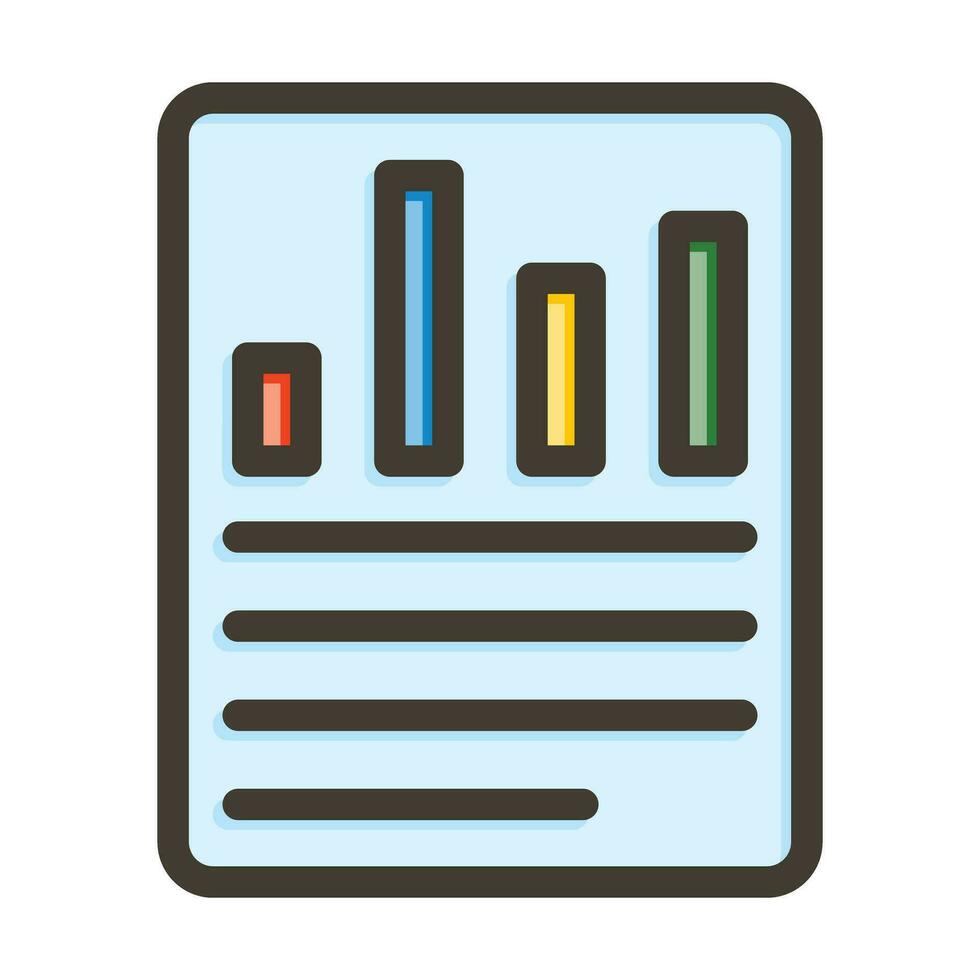Graphical Report Vector Thick Line Filled Colors Icon For Personal And Commercial Use.