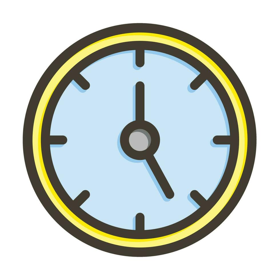 reloj vector grueso línea lleno colores icono para personal y comercial usar.