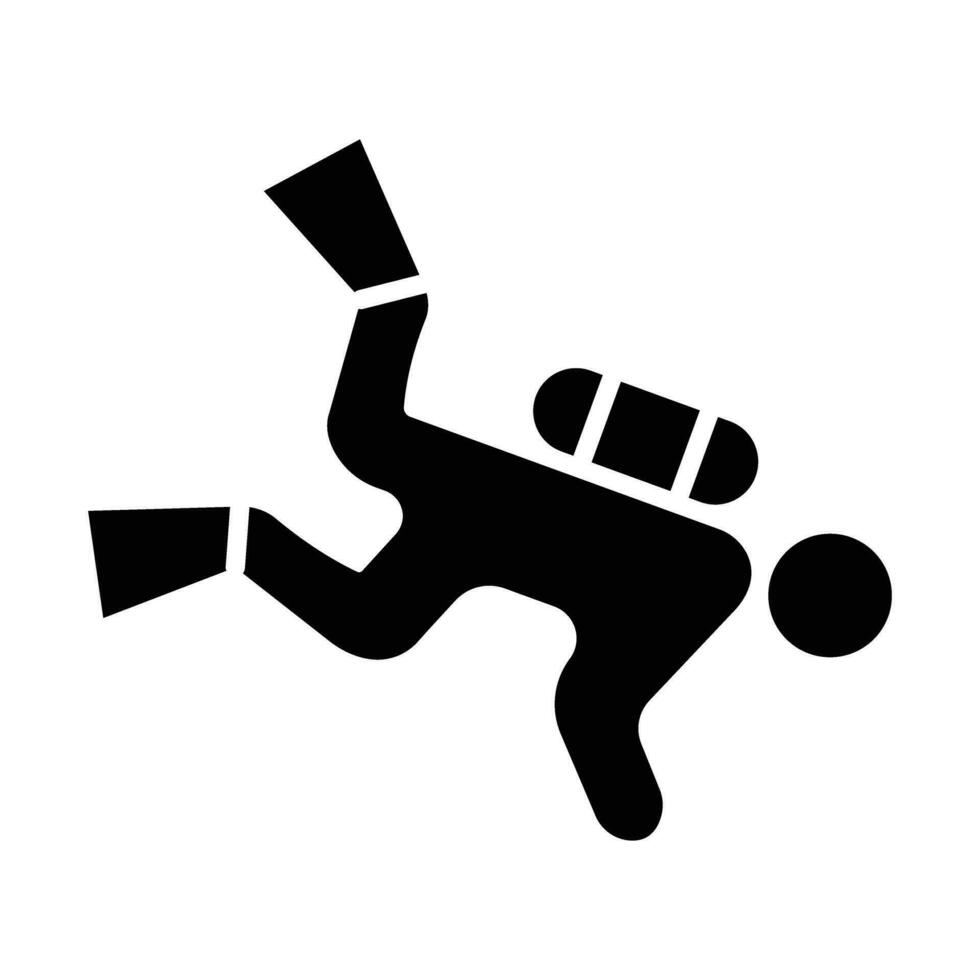 Diver Vector Glyph Icon For Personal And Commercial Use.