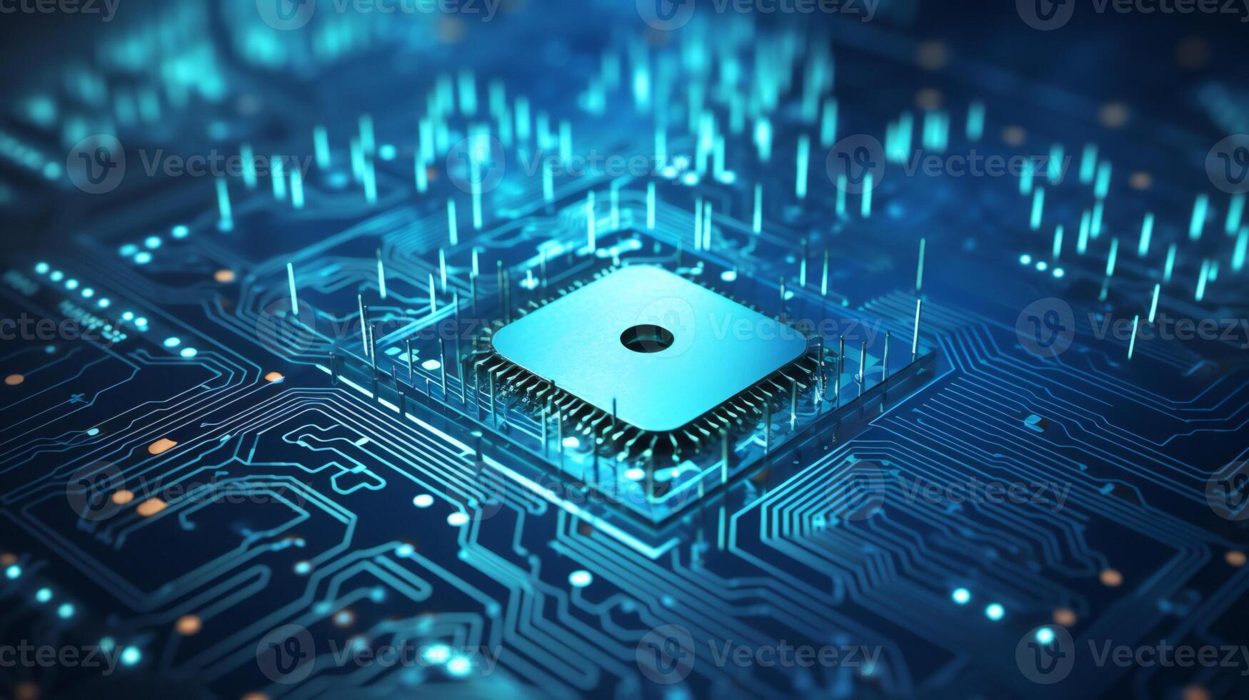 a computer chip on a circuit board photo