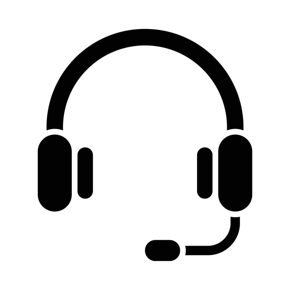 Headset Vector Glyph Icon For Personal And Commercial Use.