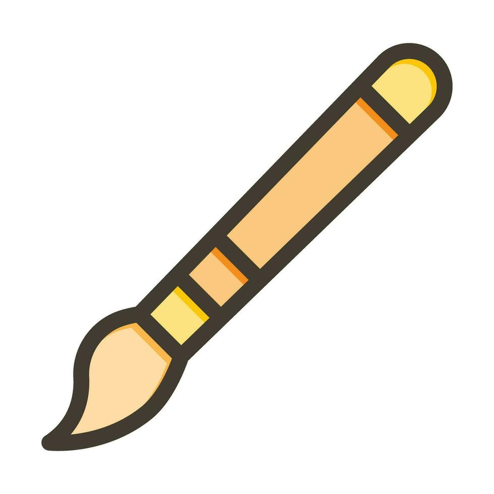 Paint Brush Vector Thick Line Filled Colors Icon For Personal And Commercial Use.