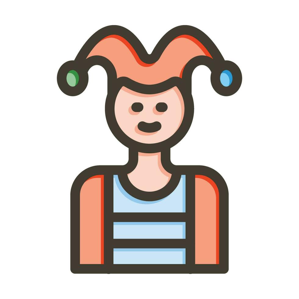 Jester Vector Thick Line Filled Colors Icon For Personal And Commercial Use.