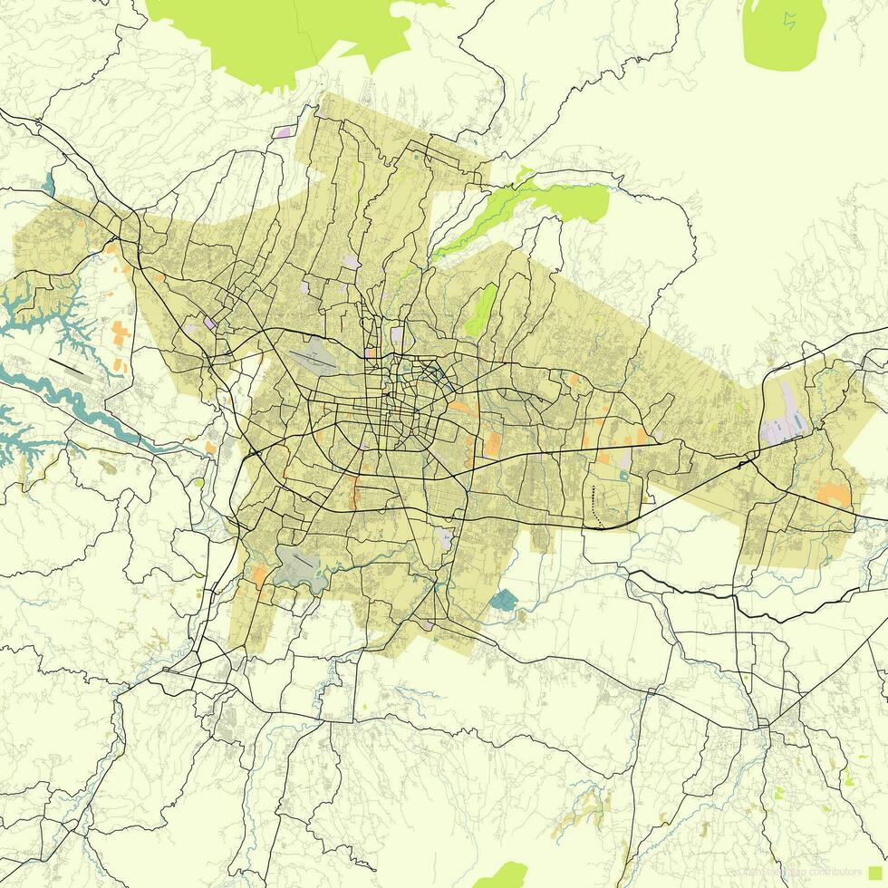 Map of Bandung City, West Java, Indonesia vector