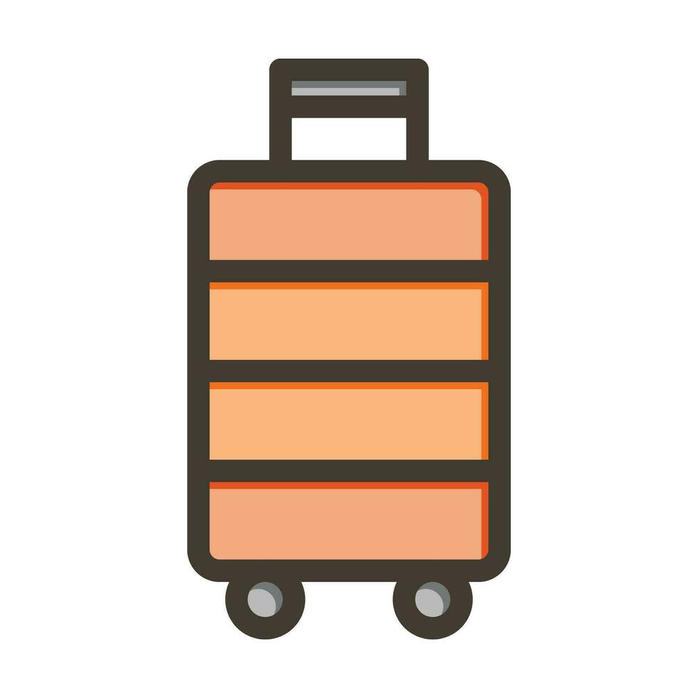 Luggage Vector Thick Line Filled Colors Icon For Personal And Commercial Use.