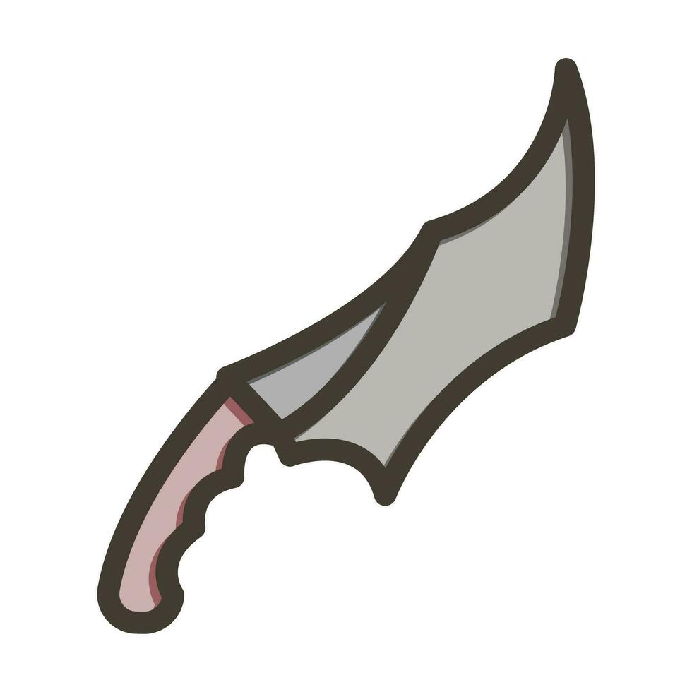 Dagger Vector Thick Line Filled Colors Icon For Personal And Commercial Use.