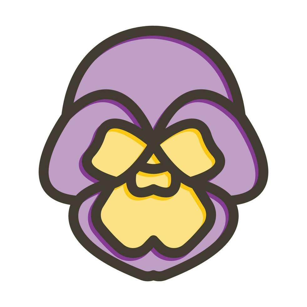 Pansy Vector Thick Line Filled Colors Icon For Personal And Commercial Use.