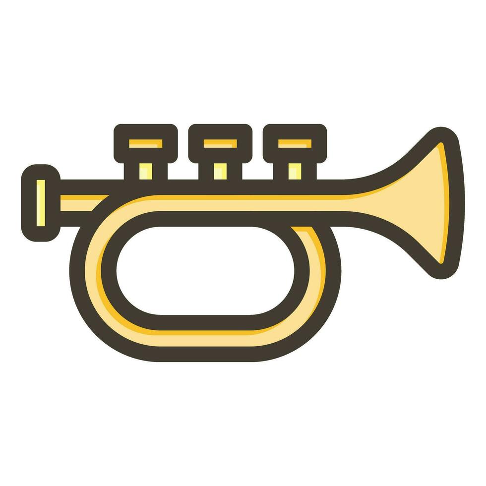 Trumpet Vector Thick Line Filled Colors Icon For Personal And Commercial Use.