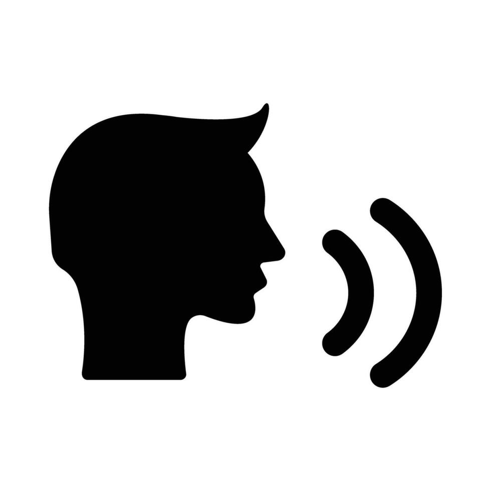 Speaking Vector Glyph Icon For Personal And Commercial Use.