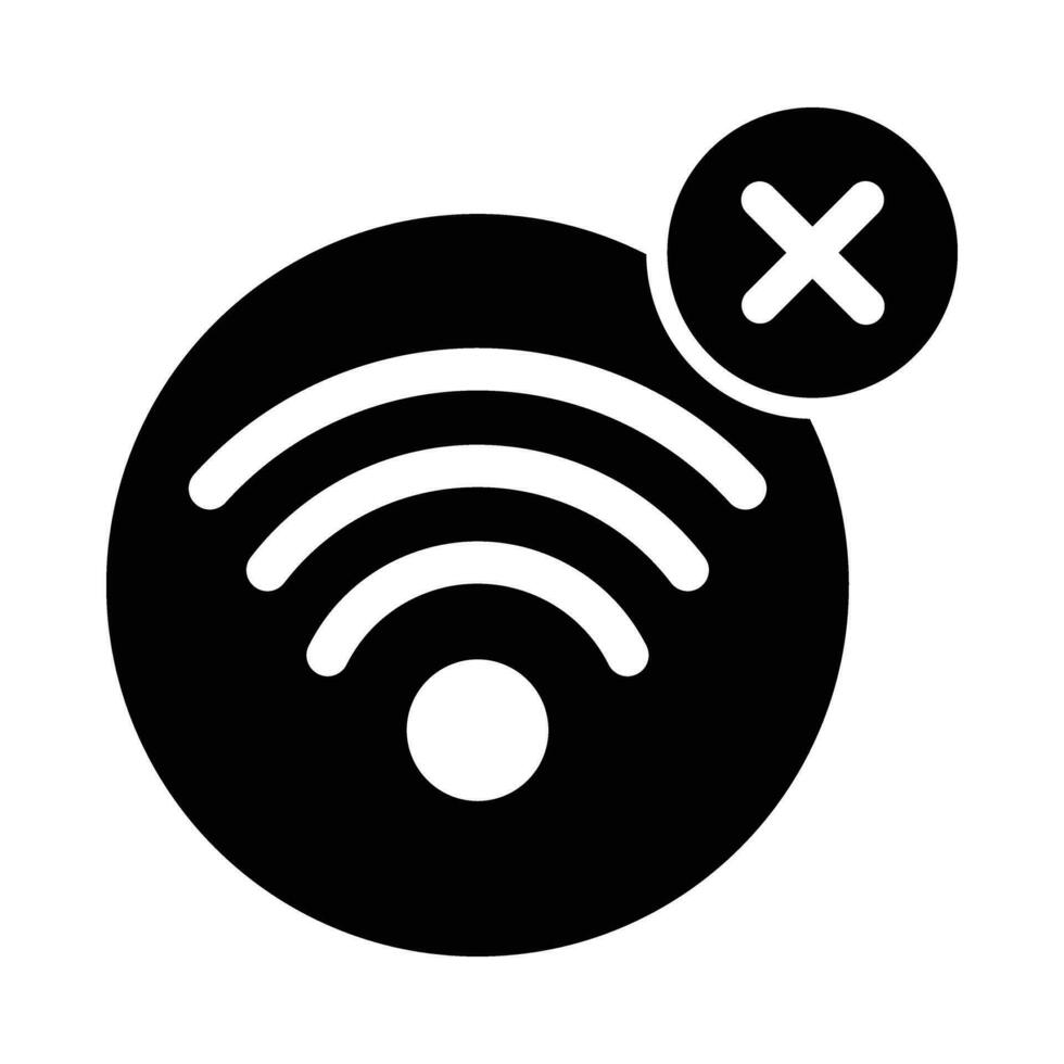 No Wifi Vector Glyph Icon For Personal And Commercial Use.