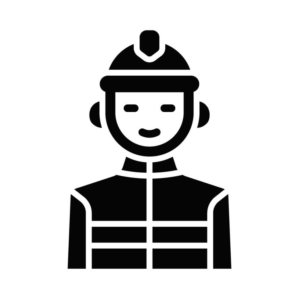 Firefighter Vector Glyph Icon For Personal And Commercial Use.