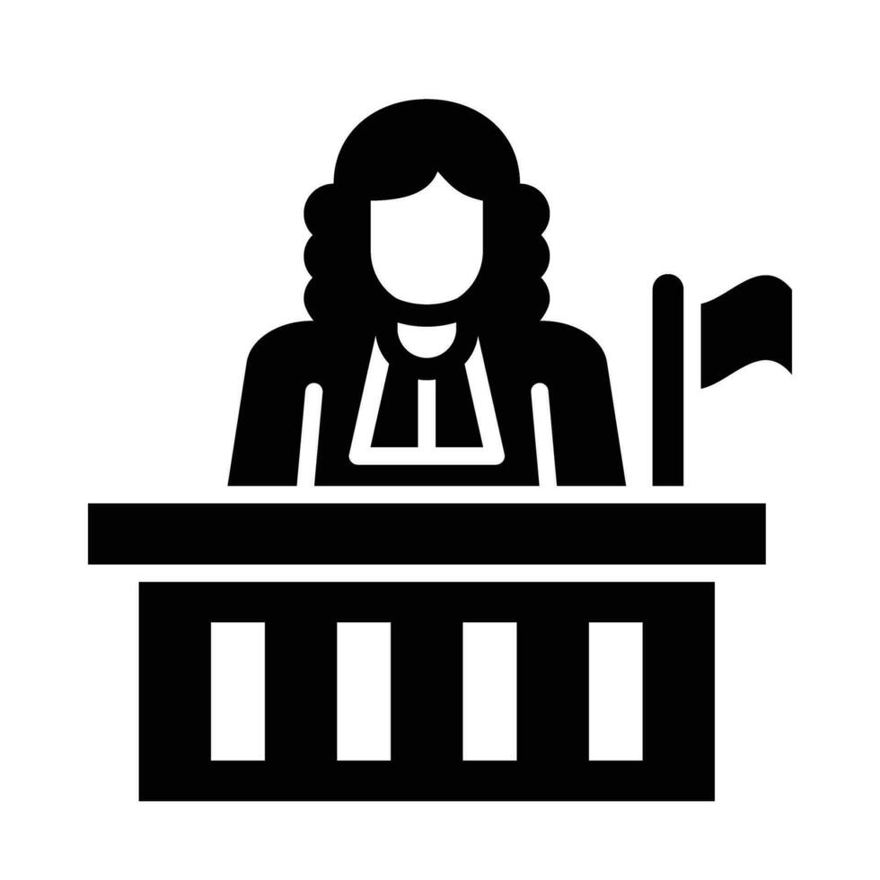 Magistrate Vector Glyph Icon For Personal And Commercial Use.