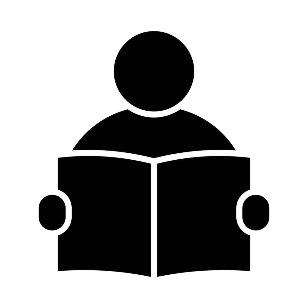 Reading Vector Glyph Icon For Personal And Commercial Use.