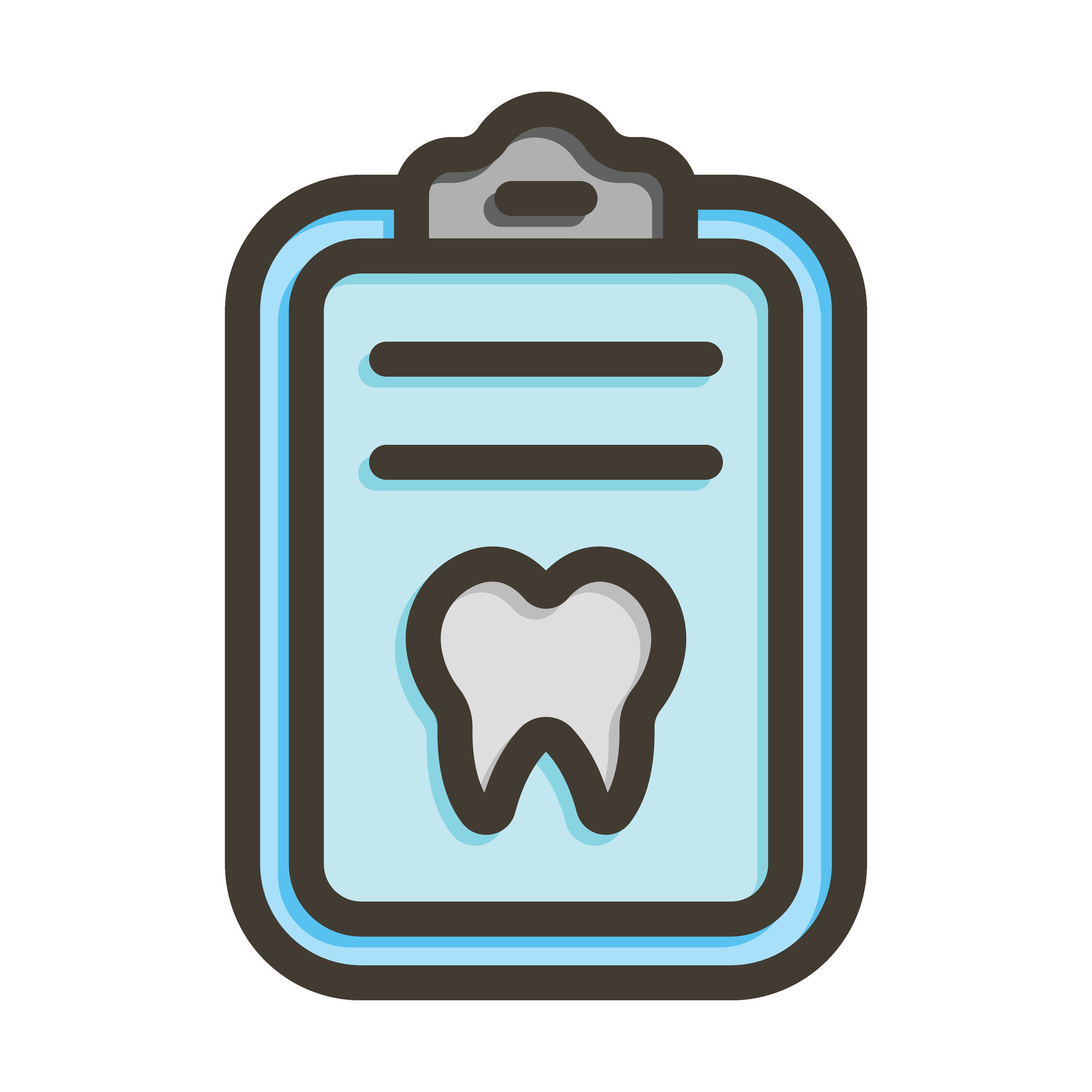 Dental Record Vector Thick Line Filled Colors Icon For Personal And