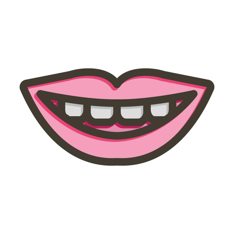 Smiling Vector Thick Line Filled Colors Icon For Personal And Commercial Use.