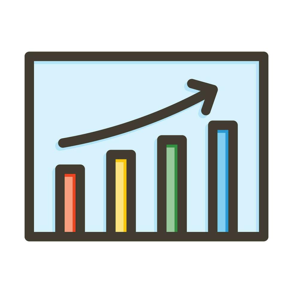 Growth Graph Vector Thick Line Filled Colors Icon For Personal And Commercial Use.