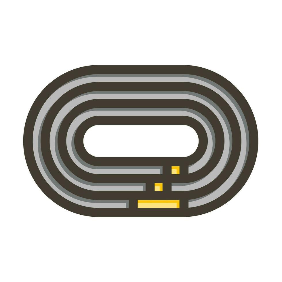 Running Track Vector Thick Line Filled Colors Icon For Personal And Commercial Use.