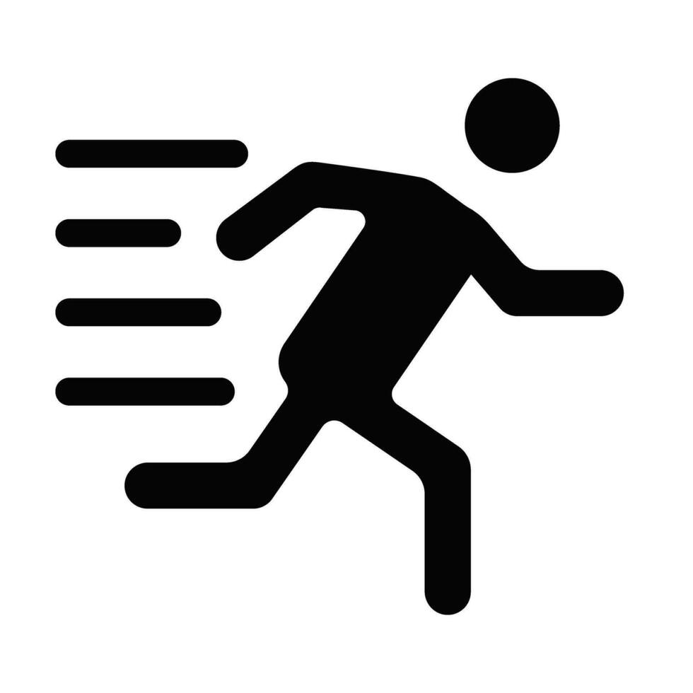 Running Vector Glyph Icon For Personal And Commercial Use.