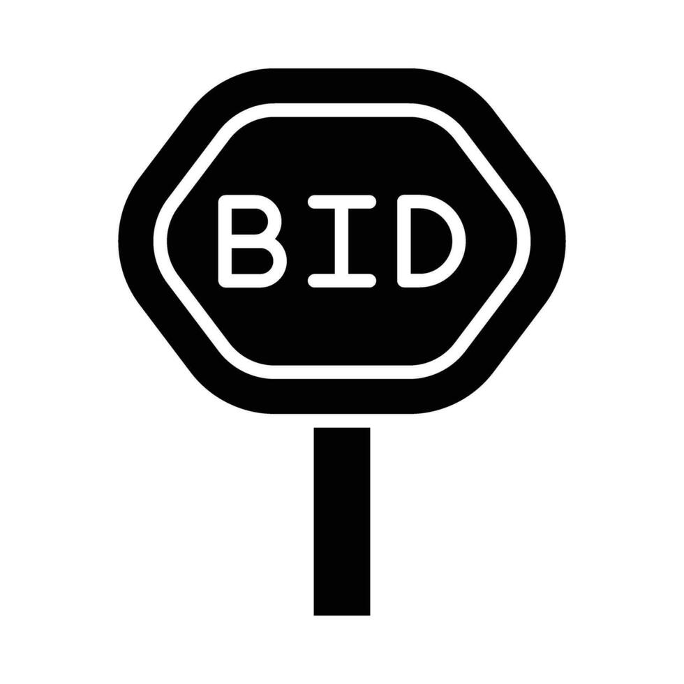Bidding Vector Glyph Icon For Personal And Commercial Use.