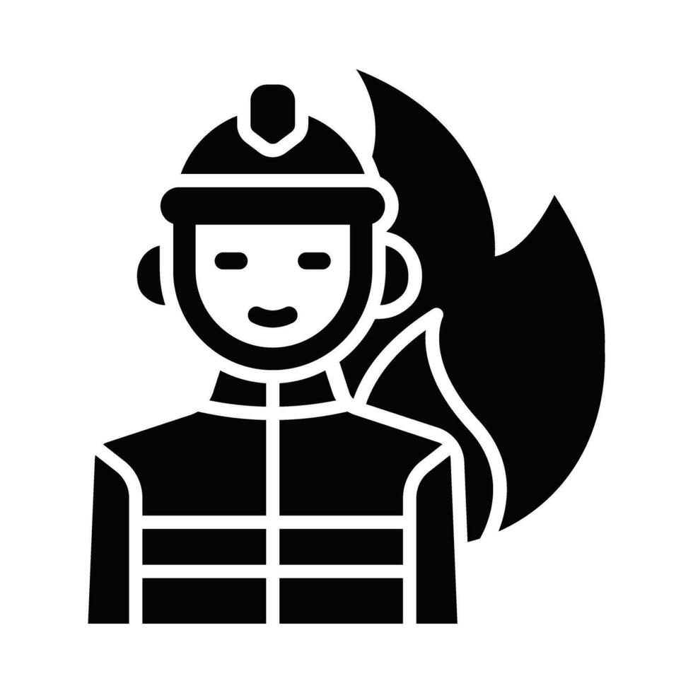 Fireman Vector Glyph Icon For Personal And Commercial Use.