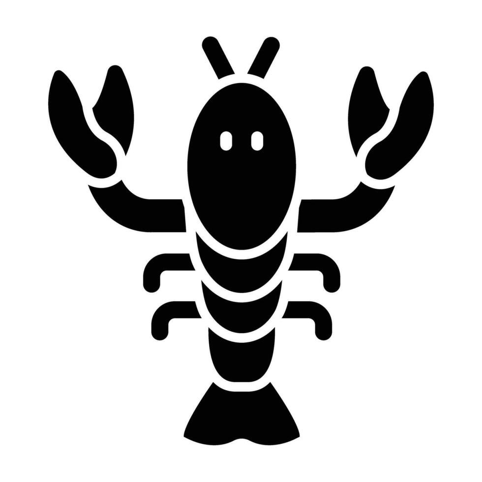 Lobster Vector Glyph Icon For Personal And Commercial Use.