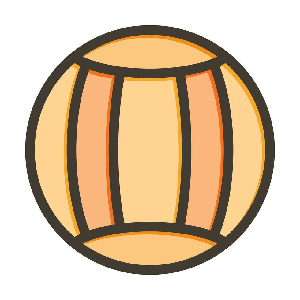 Sports Ball Vector Thick Line Filled Colors Icon For Personal And Commercial Use.