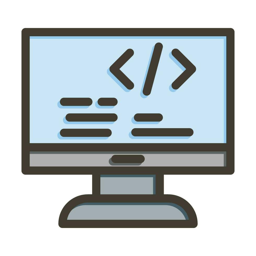 programación vector grueso línea lleno colores icono para personal y comercial usar.